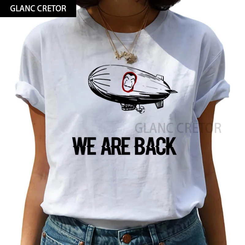 

Summer New Money Heist Tshirt The House Of Paper La Casa De Papel T Shirt Vogue Casual T-shirt Women Top