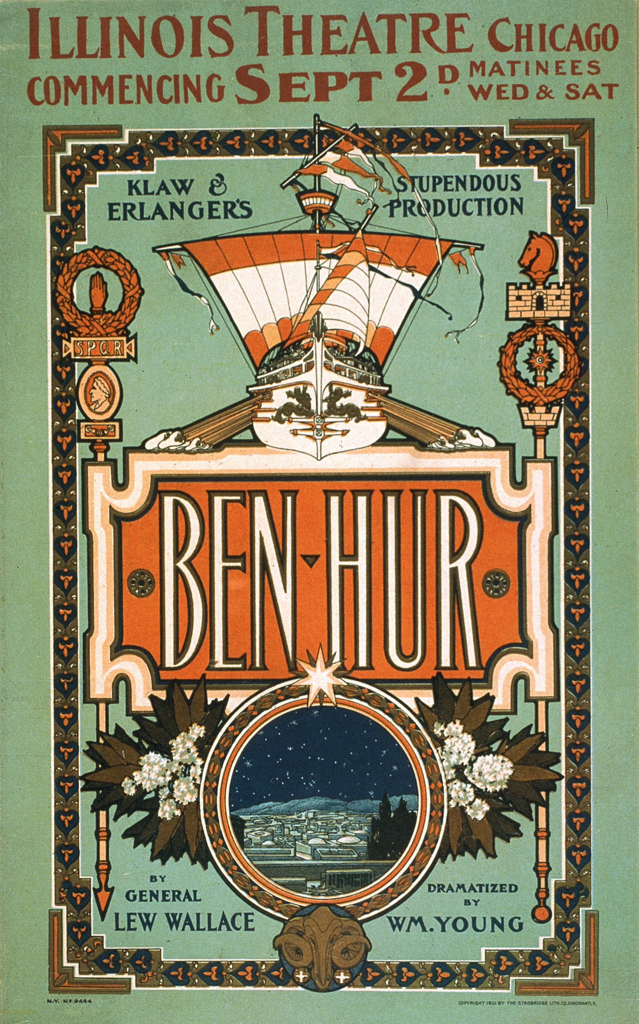 

400X300MM Ben-Hur-Theatrical-Poster-1901 jumbo fridge magnet SFM-0165