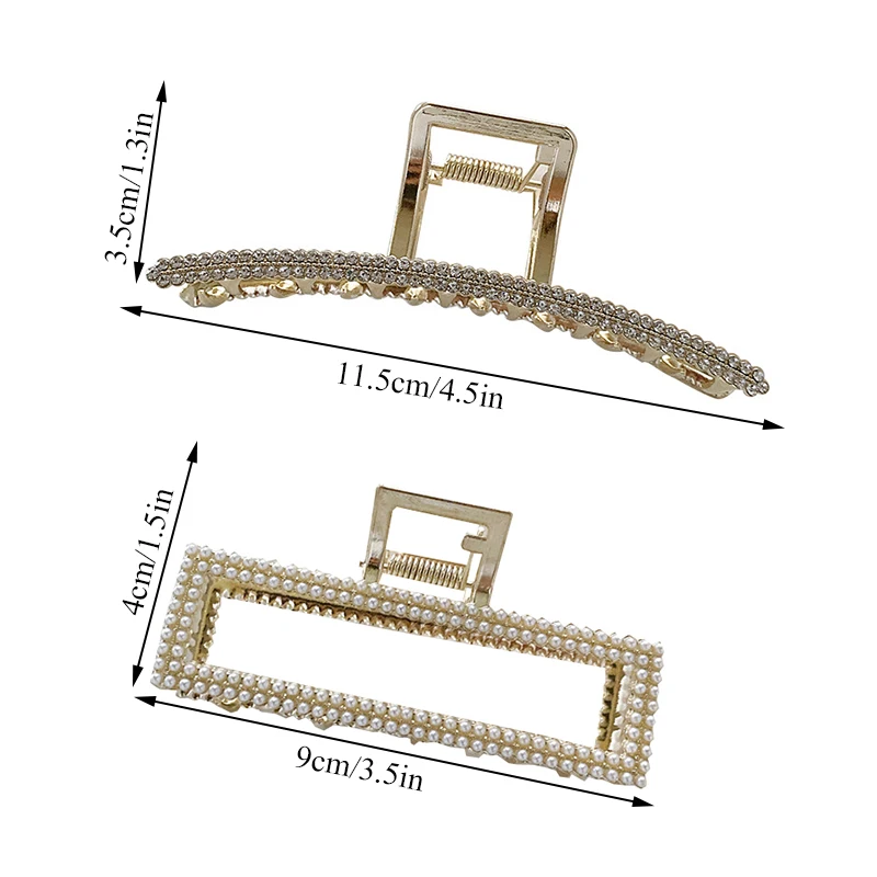 

Fashion Barrettes for Women Beautiful Luxury Pearls Metal Hair Claw Big Size Nice-looking Stylish Makeup Hair Styling Hair Clips