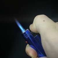 cool butane lighter blue flame metal windproof galvanized iron shell small and high quality smoking accessories gift for men