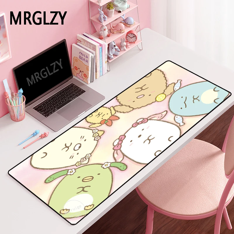 

Большой игровой коврик для мыши MRGLZY Sumikkogurashi Kawaii, коврик для ноутбука, игровые аксессуары Genshin, ударопрочный коврик для мыши, Настольный ковр...