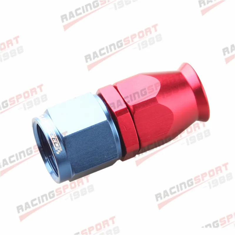 

8AN AN8 AN-8 Straight PTFE Swivel Fuel Line Hose End Fittings Adaptor Red/Blue