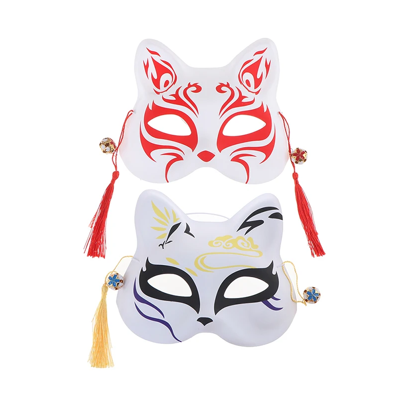 Унисекс японская маска лисы с кисточками и колокольчиком Нетоксичная Косплей