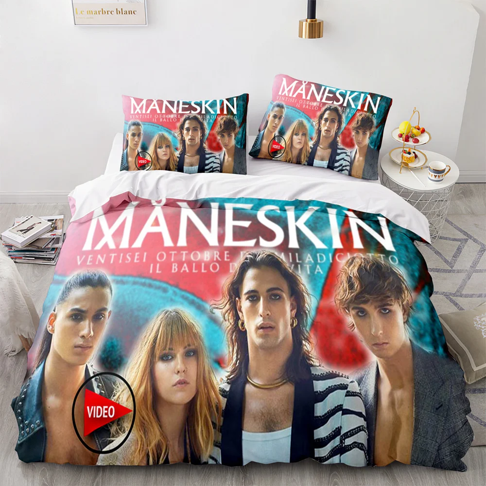 Maneskin-Juego de ropa de cama, funda de edred&oacute;n, funda de almohada, doble, Queen y King-5