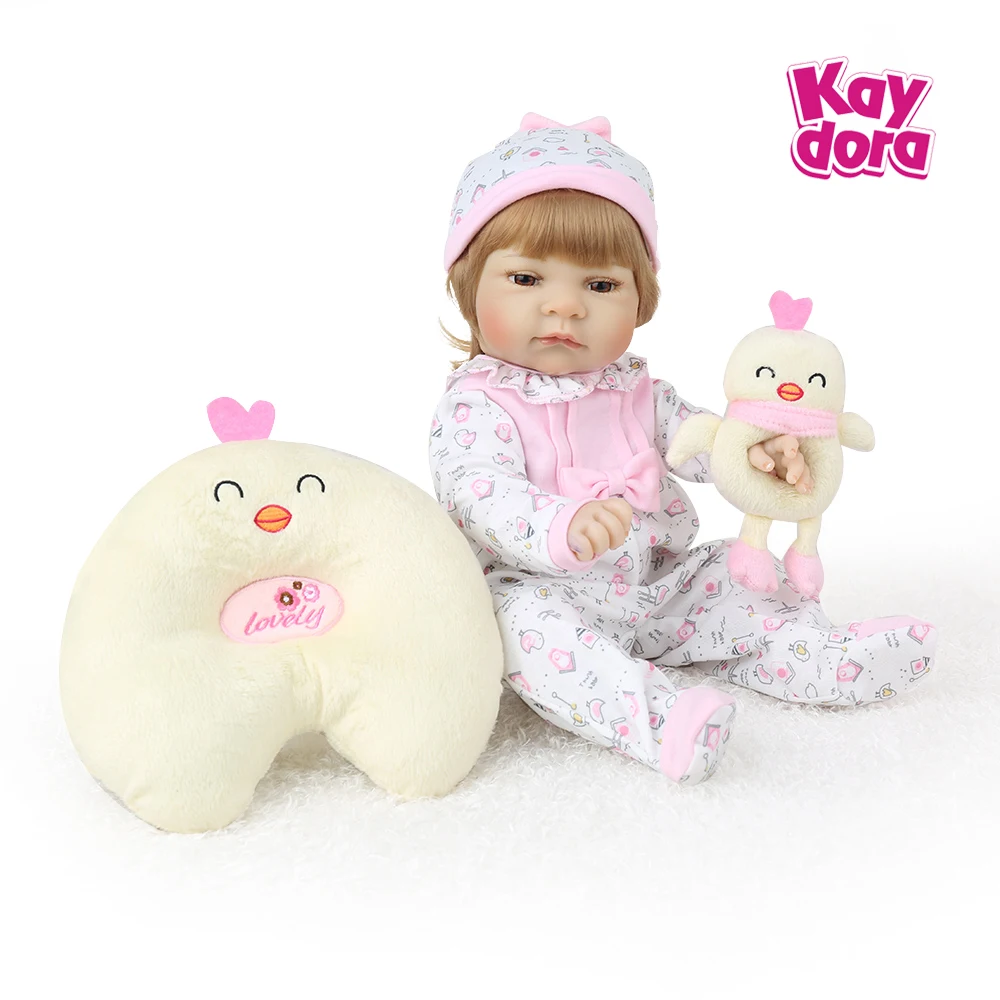 

Full body Silicone High quality reborn baby dolls 45 cm toddler adorable Lifelike Baby Bonecas girl bebe menina for Kids