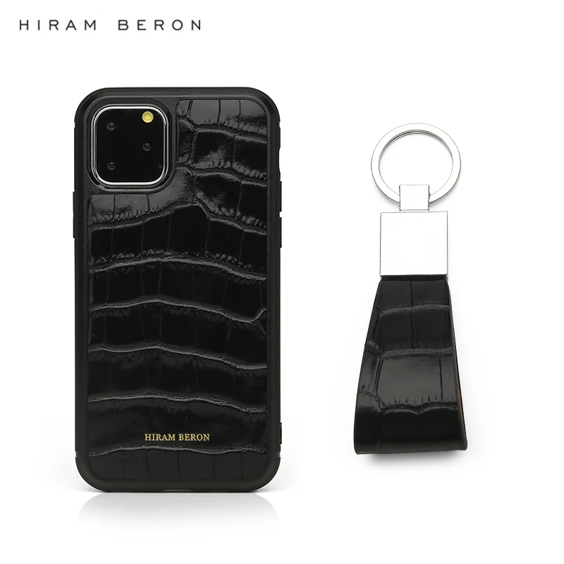Индивидуальный бесплатный кожаный брелок для ключей Hiram Beron с чехлом Iphone 11 Pro Max
