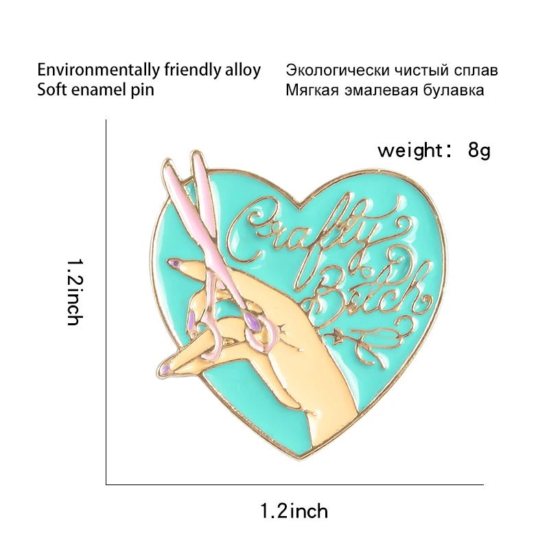 

Cartoon Dripping Scissors Love Brooch 1PC Fashion Sweet New Caring Scissors Blue Heart Badge Jewelry Brooch Gifts For Friends