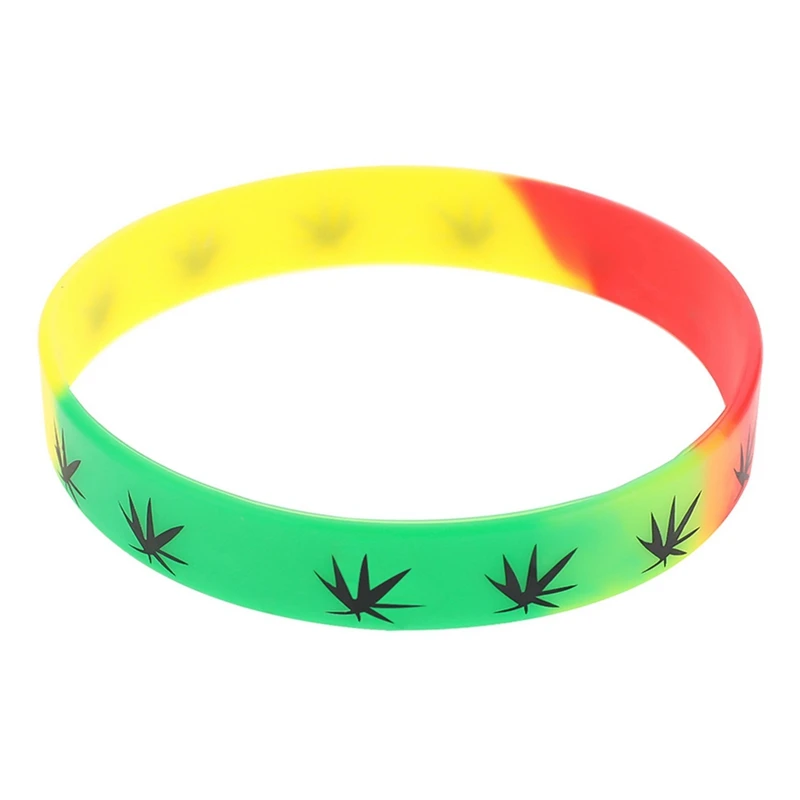 Multicolor Силиконовые браслеты и браслеты черный белый цвет браслеты модные ювелирные изделия печать 1 шт браслет - Окраска металла: Multicolor