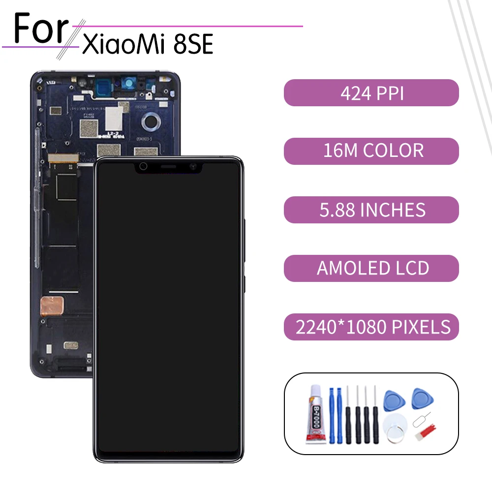 Оригинальный ЖК дисплей 5 88 дюйма для XIAOMI MI 8 Se дигитайзер сенсорного экрана Xiaomi Mi8