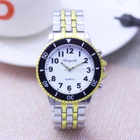 chaoyada women men high quality stainless steel wristwatch father grandpa big digital luminous pointer water resistant watches