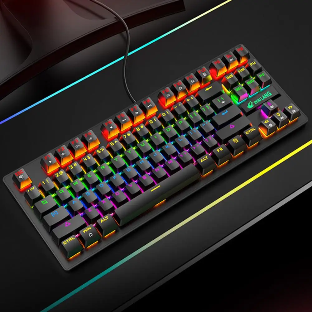 K2 87 клавиш универсальная Проводная RGB подсветка механическая клавиатура