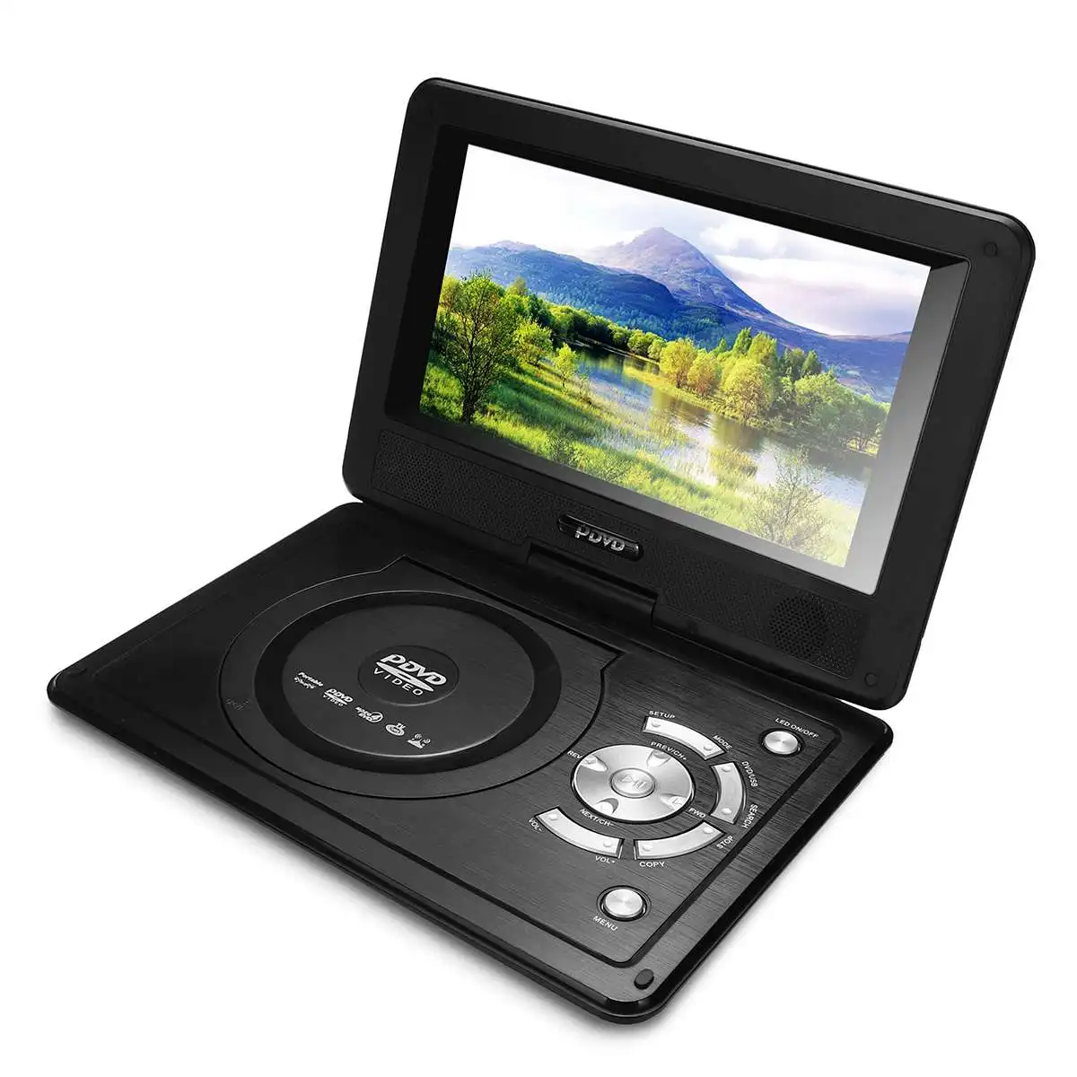 12," dvd-плеер портативный автомобильный dvd-плеер VCD CD MP3 портативный игровой пульт дистанционного управления поворотный экран USB SD с DVD/CD rom RW чехол