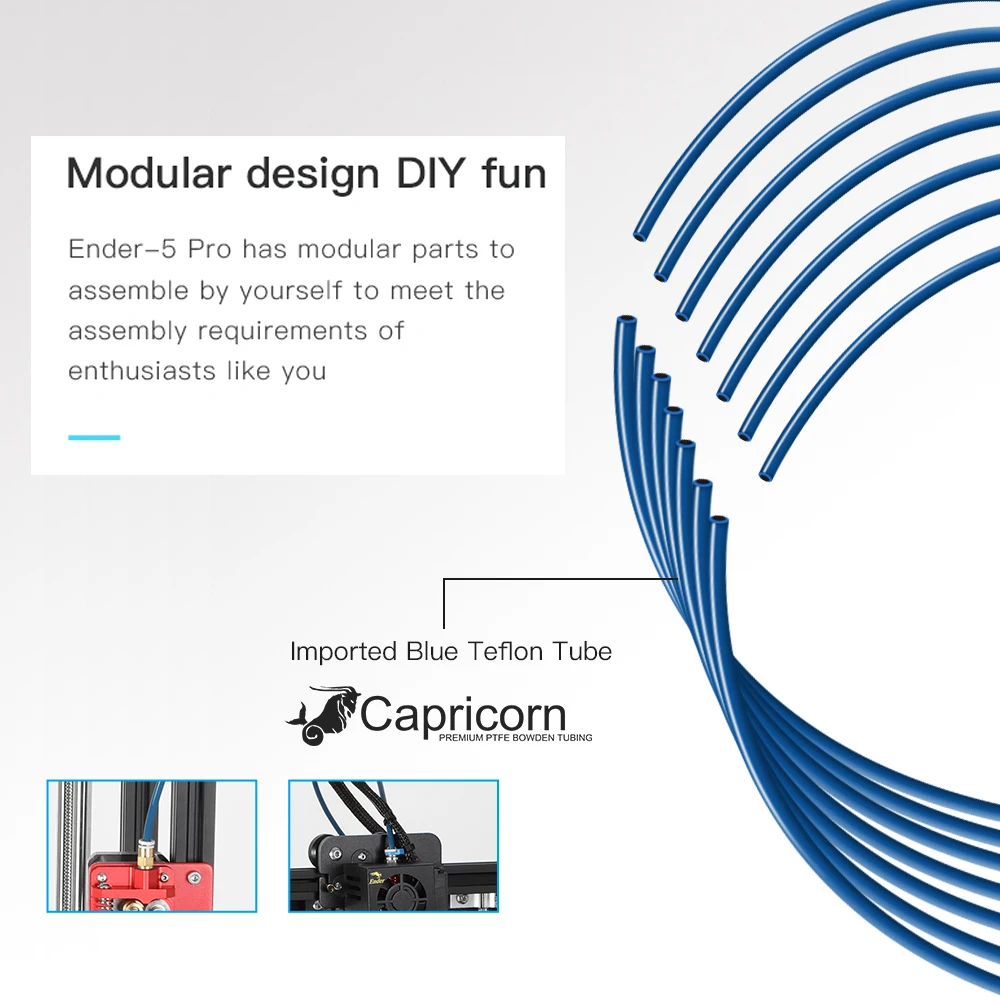 Creality 3D Ender-5 Pro Высокоточный 3d принтер DIY комплект с обновлением Бесшумная материнская плата PTFE трубки металлический экструдер 220*220*300
