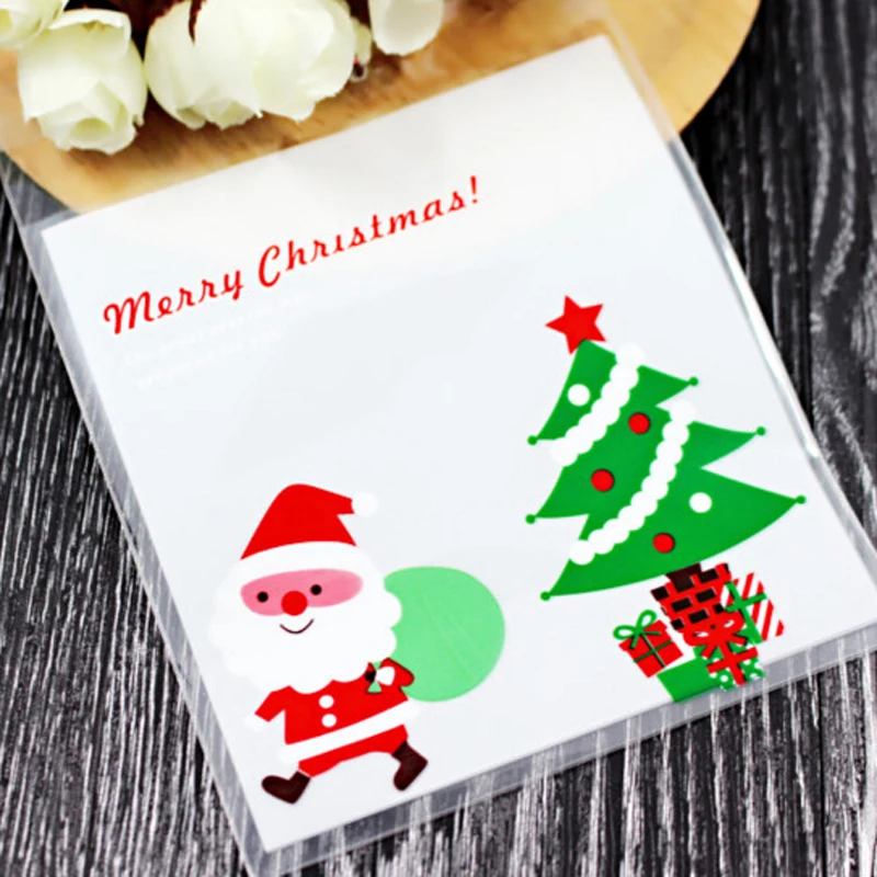 100 шт рождественские вечерние упаковки для печенья/лунного торта/печенья/конфет |