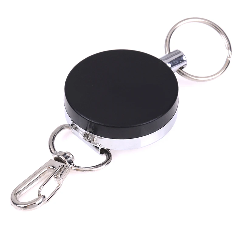 

1pcs Retractable keychain Resilience Steel Wire Rope Elastic Casual Stainless Steel Badge Reel Retractable Key Ring