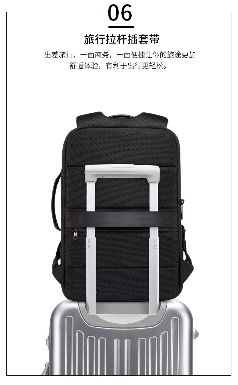 

High end business computer bag men's 15.6-inch notebook shoulders USB portable leisure travel commuter backpack multi-purpose