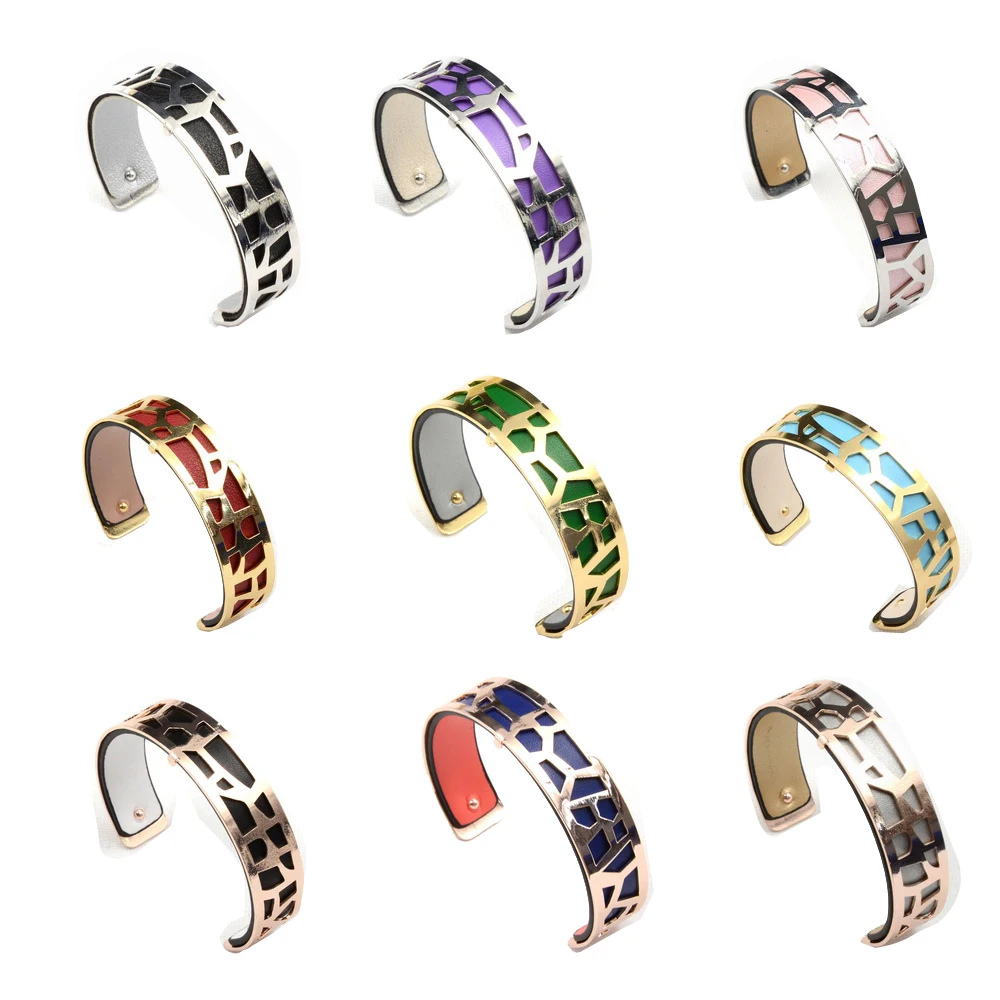 15 мм съемный Браслет манжета браслет настроения Kc розовое золото реверсивная