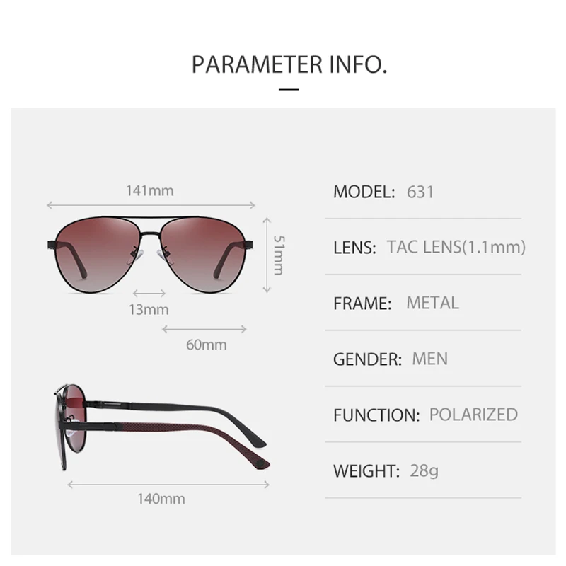 Солнечные очки HD поляризационные в металлической оправе для мужчин и женщин