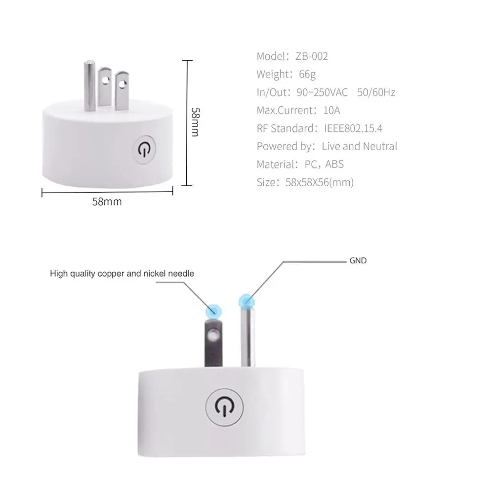 Умная розетка Zigbee с таймером 10 А eWeLink для Alexa SmartThings Wink Hub |