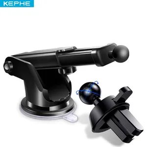 360 Rotating Silicone Bracket Car Holder Accessories Suction Cup Base Bracket Black for Mobile Phone