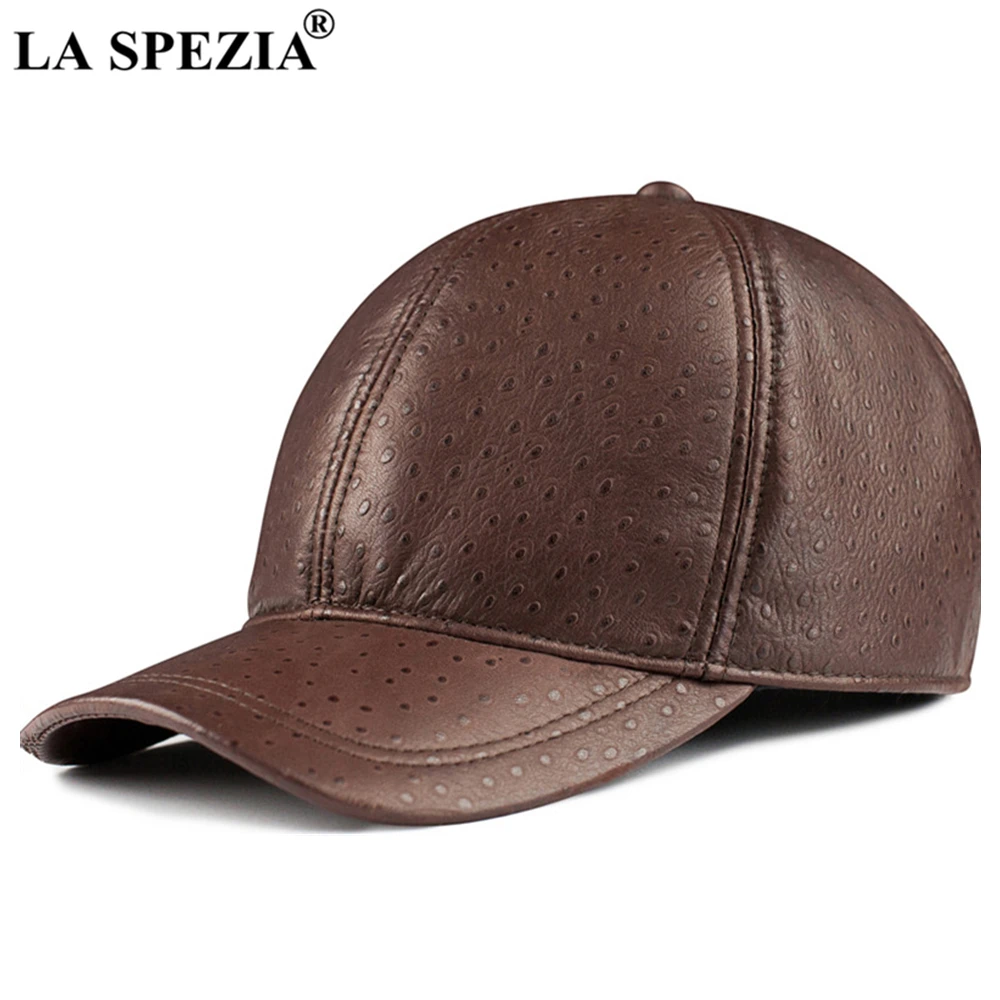 

LA SPEZIA Brown Baseball Cap Genuine Leather Sheepskin Snapback High Quality Adjustable Dad Hat