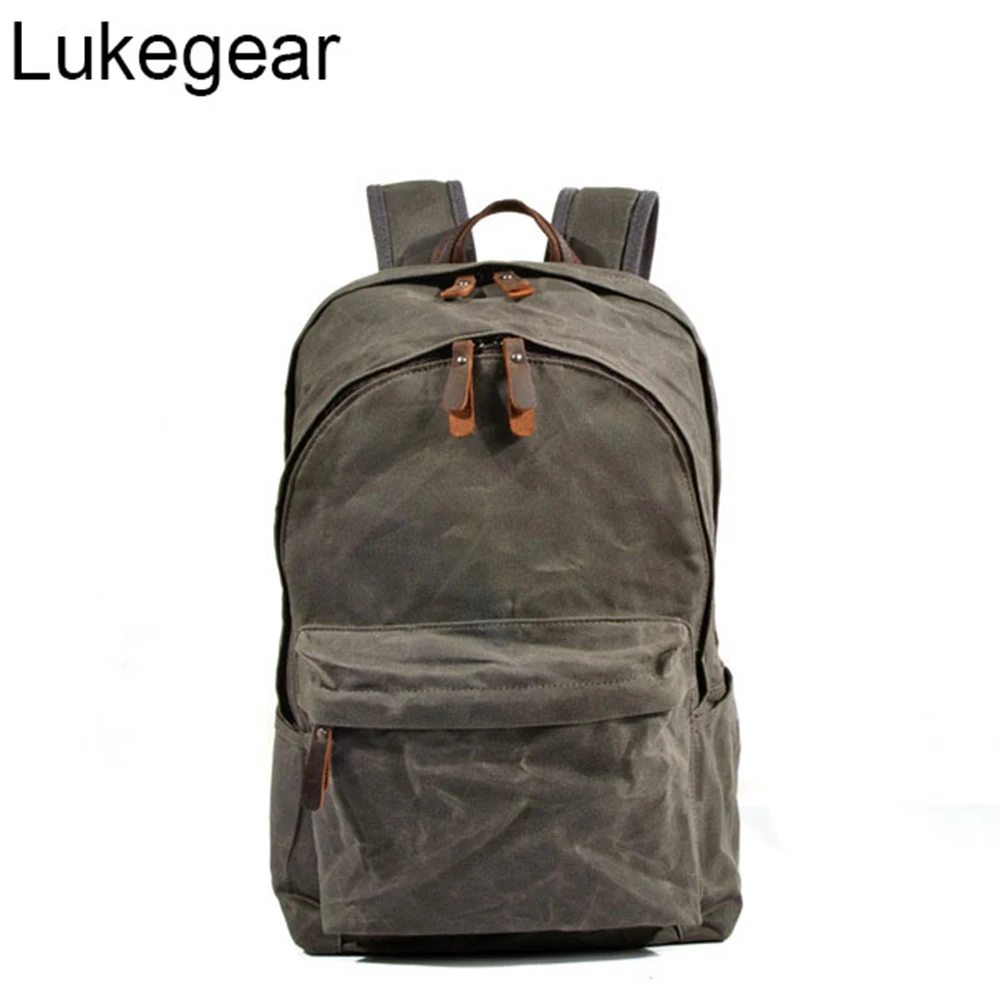 Lukegear масляные вощеные холщовые рюкзаки мужские ретро водонепроницаемые уличные