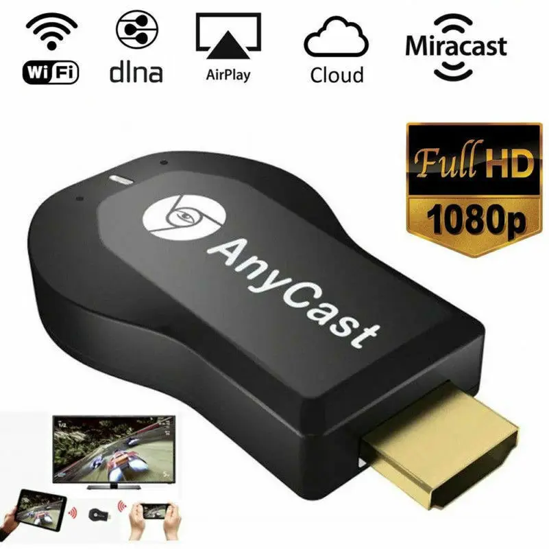 Новейший 1080P Anycast m4plus Chromecast 2 зеркальное отображение несколько ТВ-палок адаптер мини Android хромированный литой HDMI WiFi ключ любой литой