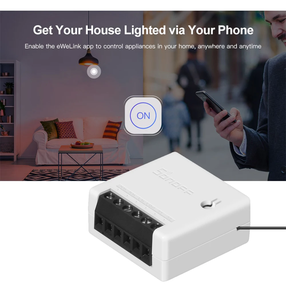 10 шт. SONOFF MINI DIY двухсторонний умный переключатель дистанционное управление WiFi переключатель умный дом Поддержка внешнего переключателя для Google Home/Alexa