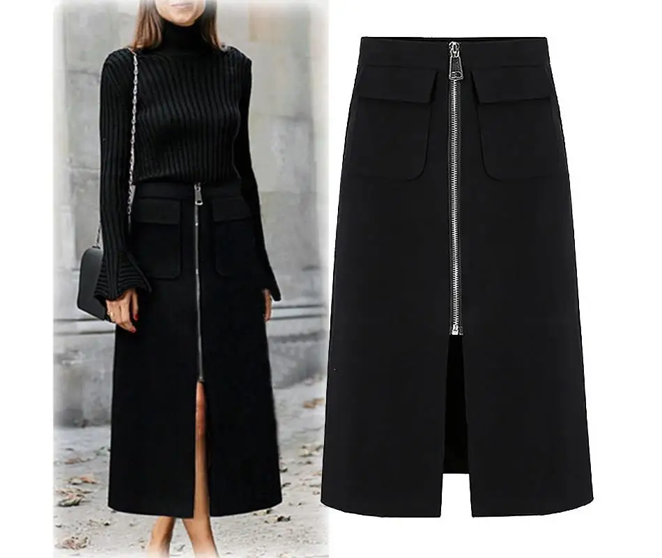 Sexy Women Fashion High Waist Pencil Maxi Skirt Casual Long Black Solid Skirts | Женская одежда