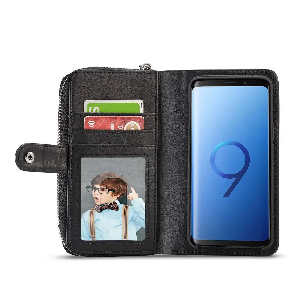 Роскошный тканый кожаный чехол-кошелек на молнии для Samsung Galaxy S20 S21 S10 S8 S9 Plus Note 8 9 10