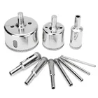 алмазные сверла набор 10 шт. 3-50 мм для стеклянной керамической плитки, Мраморная пила, сверлильный нож, аксессуары для электрического сверлильного инструмента