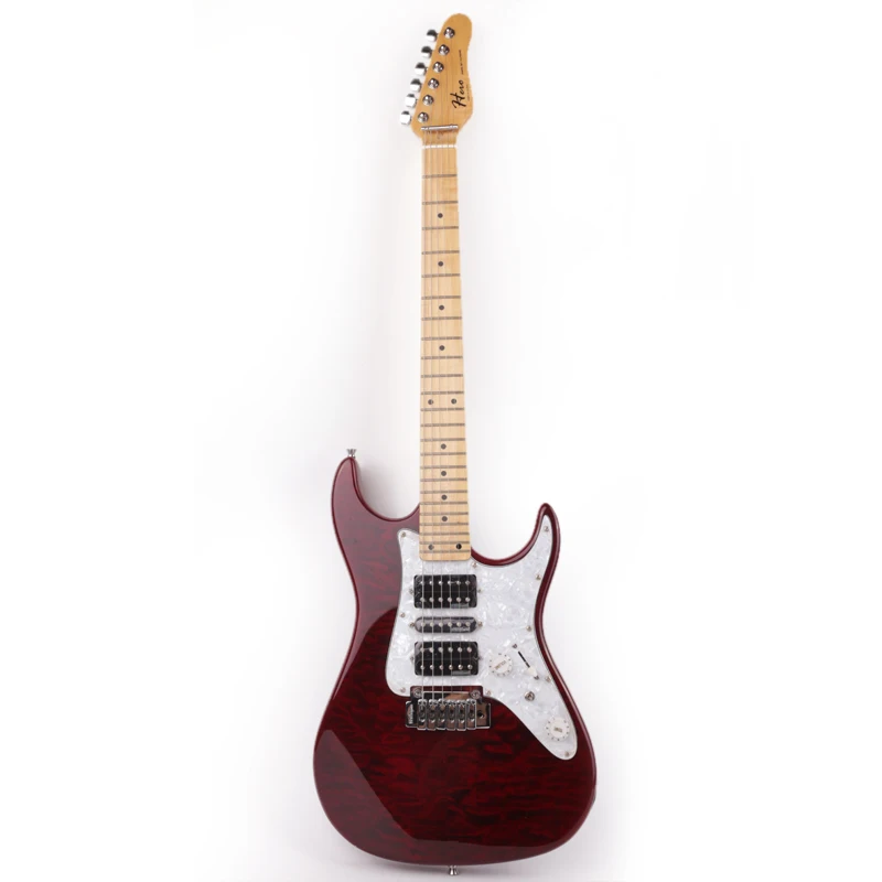

good quality electric guitar Red quilted maple top
