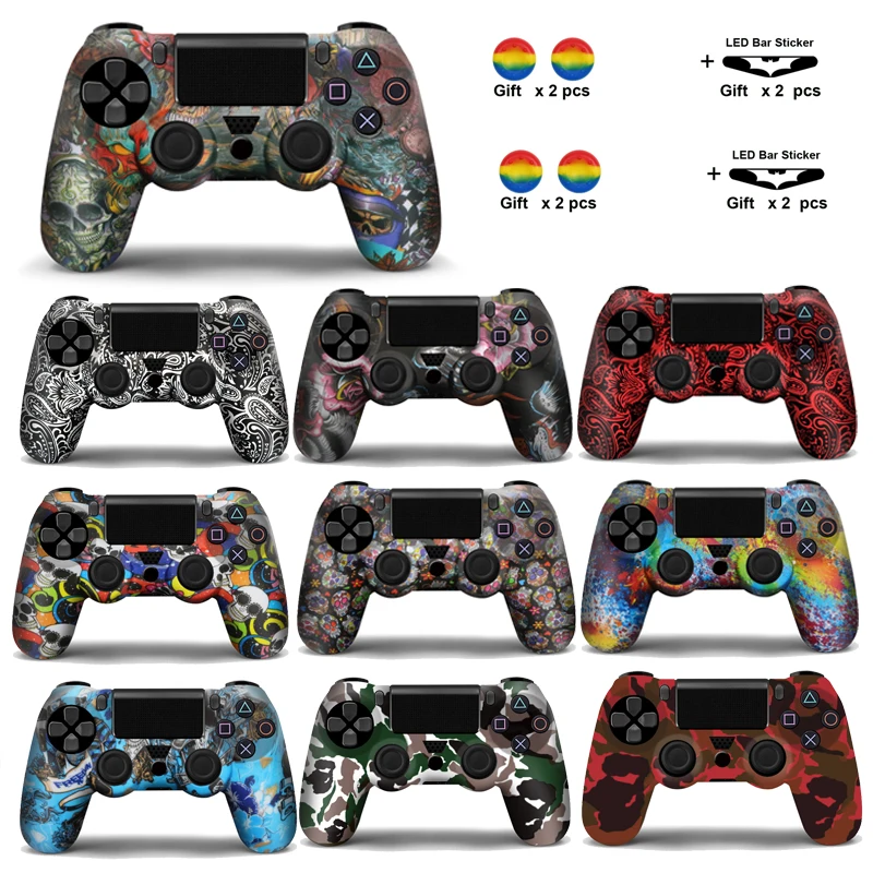 

For Sony PS4 Controller Silicone Case Cover For PS4 Gamepads joystick with 2 thumbsticks Thumb Grips Joystick Caps