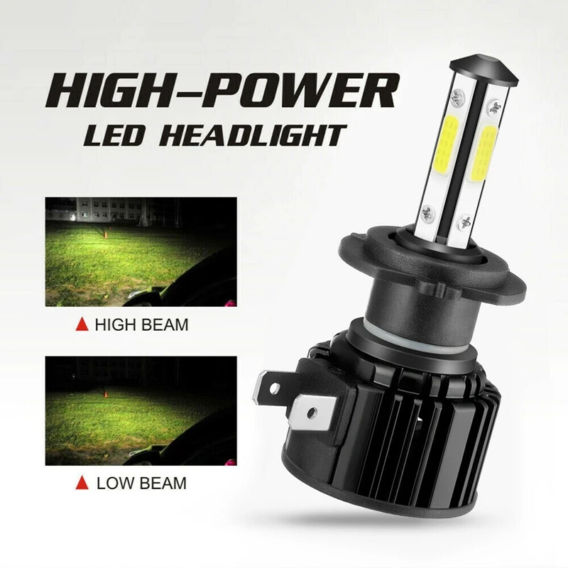 

Combo 4Side LED Headlight Fog Kits Bulb 6000K White High Low Beam