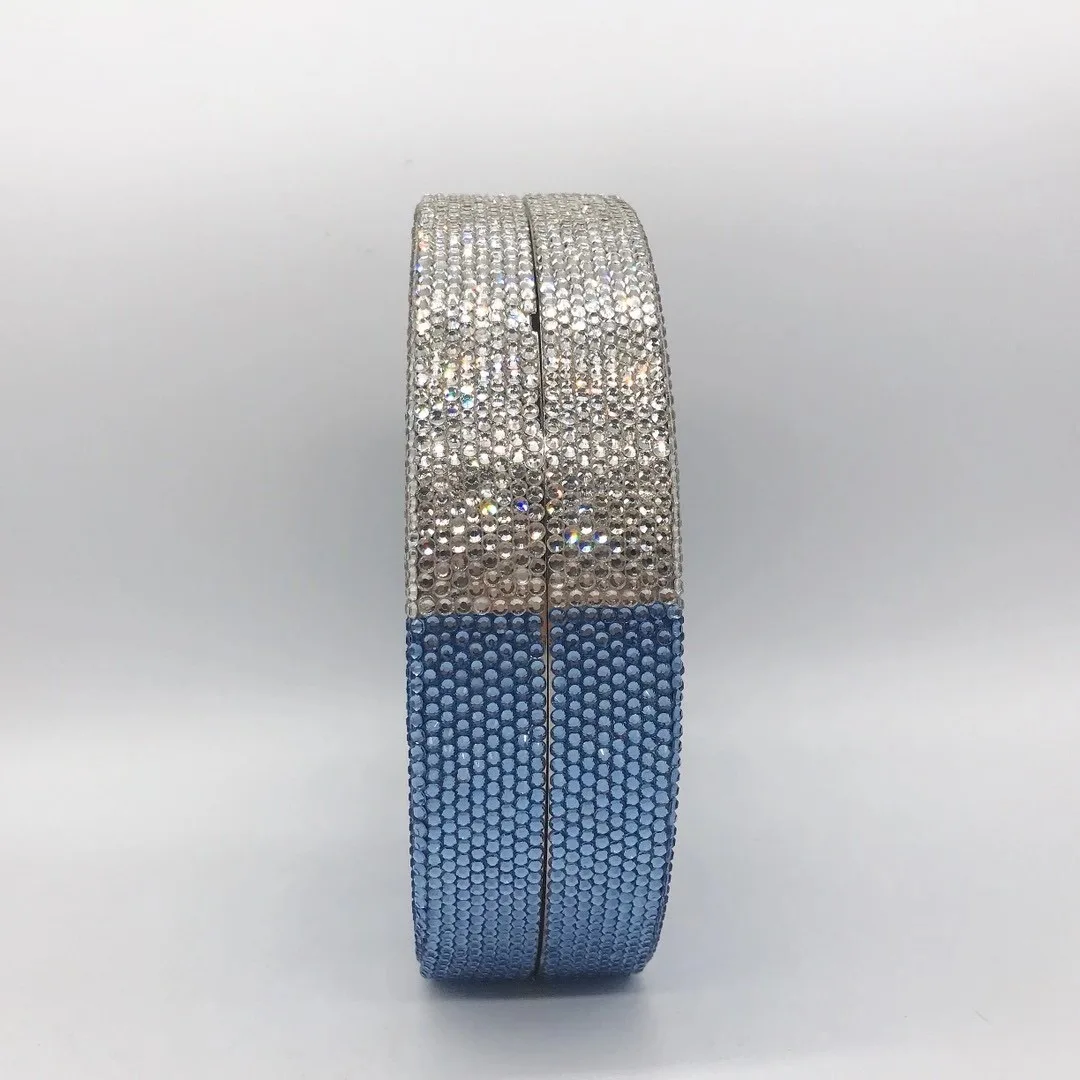 Новый HAPYY Letter белый/синий полный бриллиант круглой формы женский клатч высокого