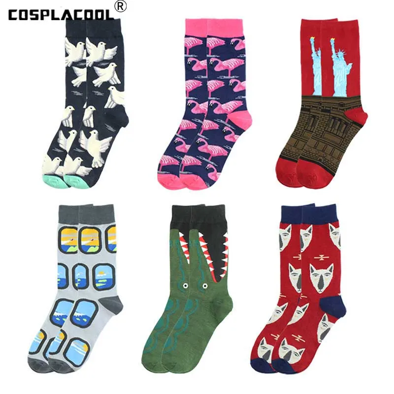 Смешные мужские носки с масляной росписью уличные для женщин в стиле хип хоп