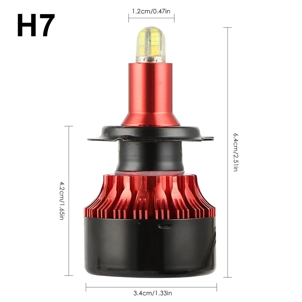 kongyide car light 8-sides 3D LED H7 Headlight Conversion Kit Bulbs 120W 18000LM High Power 6500K fog daytime running light