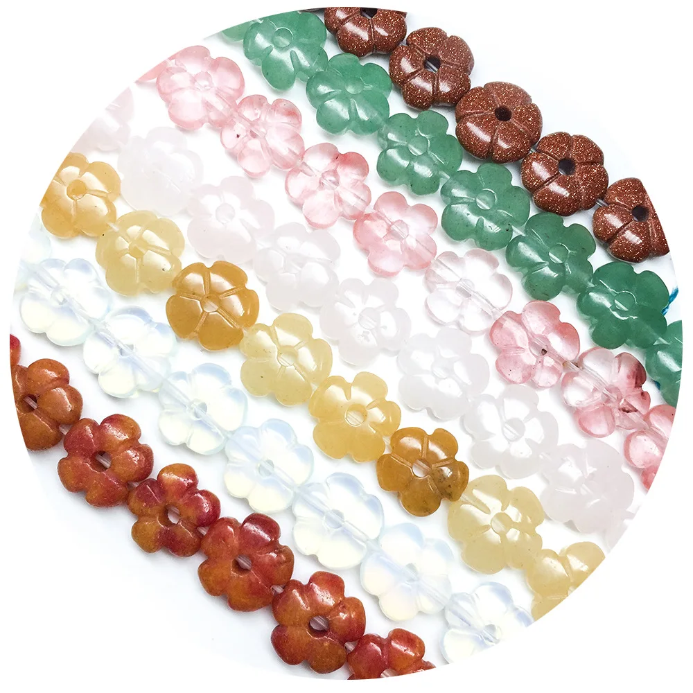 

Natural Crystal Loose Beads 6*14mm Beautifully Carved Five Petal Flower Women Jewelry Making DIY Necklace Bracelet Accessories