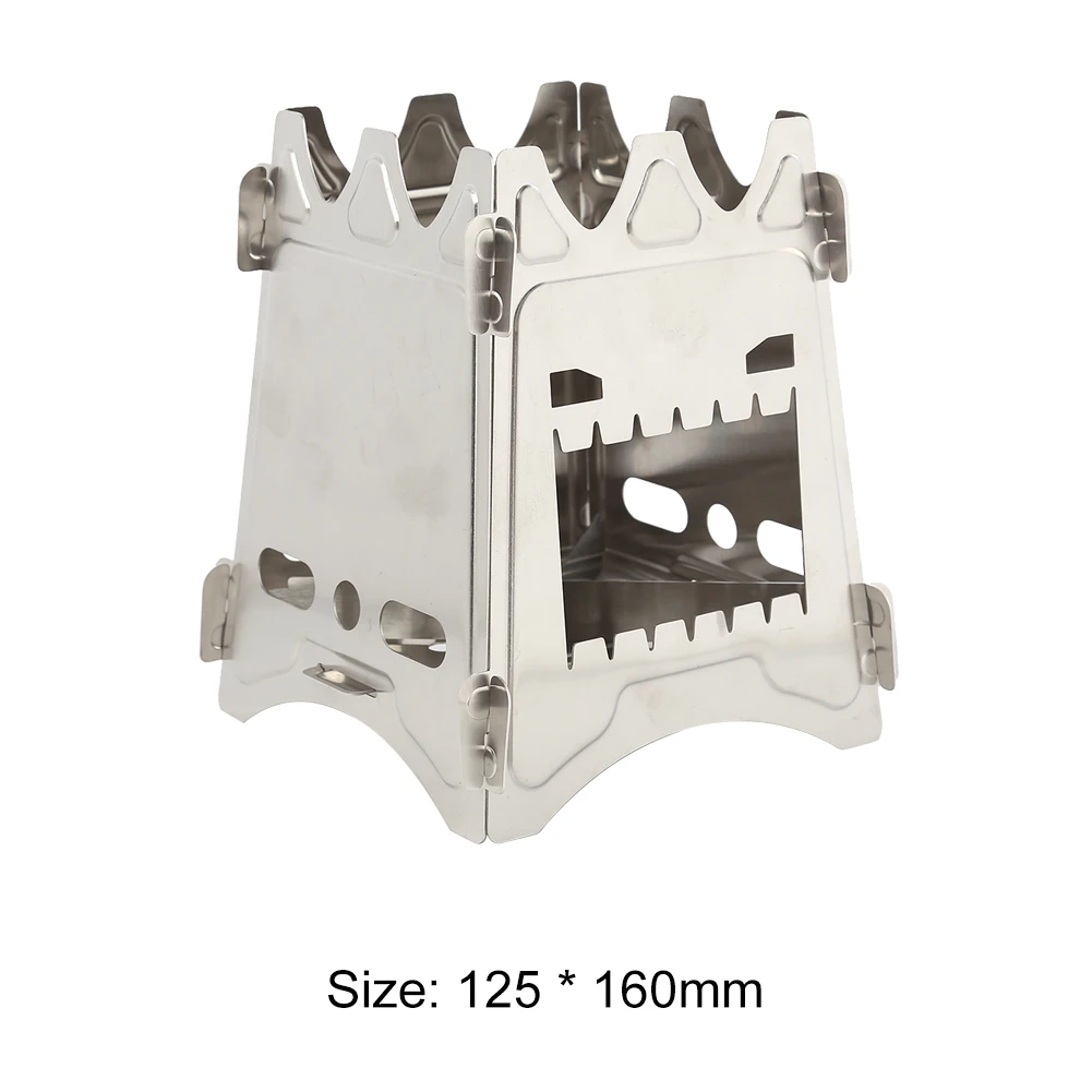 Туристическая плита из нержавеющей стали портативная дровяная плитка для