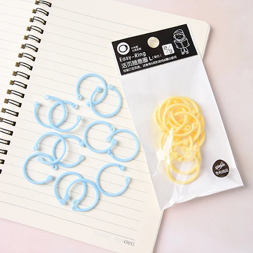 

12Pcs Plastic Ring Binder For Spiral Notebook Diary Loose Leaf Book Binding NEW