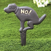 1pc puppy ground plug no dog pooping solid cast iron yard sign painted art display outdoor decoration puppy garden decoration