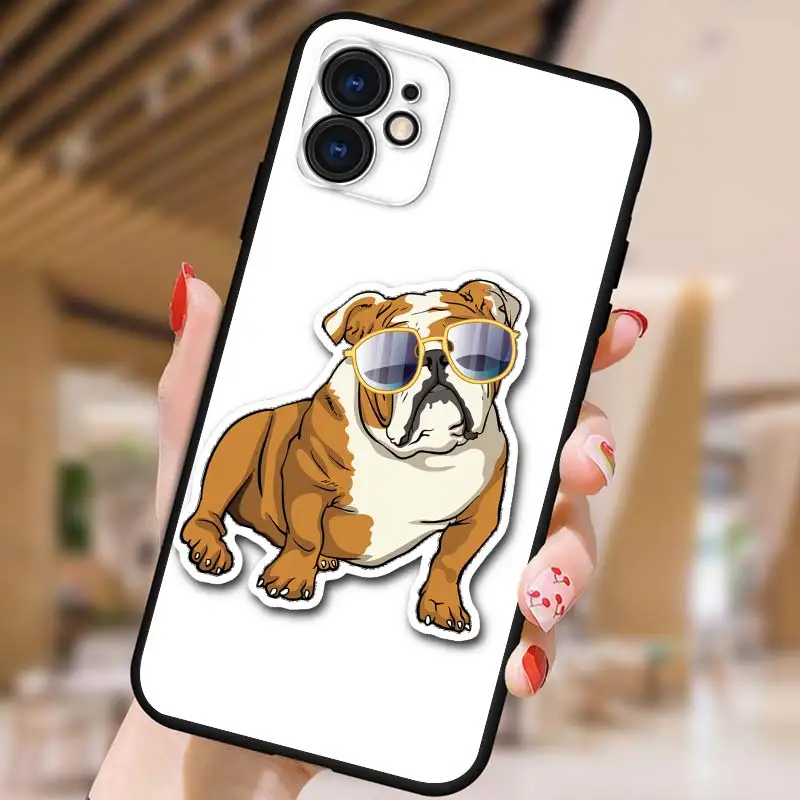 

Boxer Dog for iPhone 5 5S 6 7 8 X XR XS 11 SE 12 2020 mini Plus Pro MAX TPU Black Soft Cover