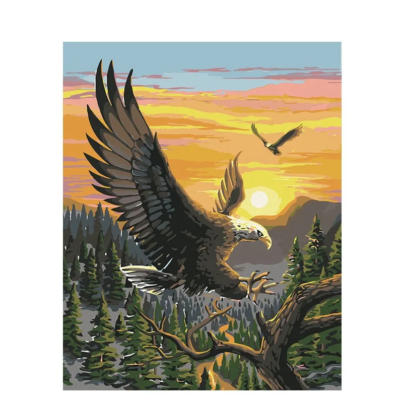 Eagle Paint By Numbers Coloring Hand Painted Home Decor Kits Drawing Canvas DIY Oil Painting Pictures By Numbers