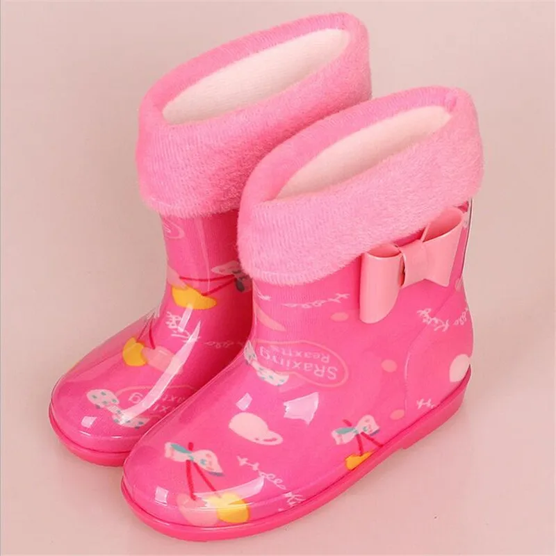 Непромокаемые сапоги детская теплая непромокаемая обувь из бархата зимняя