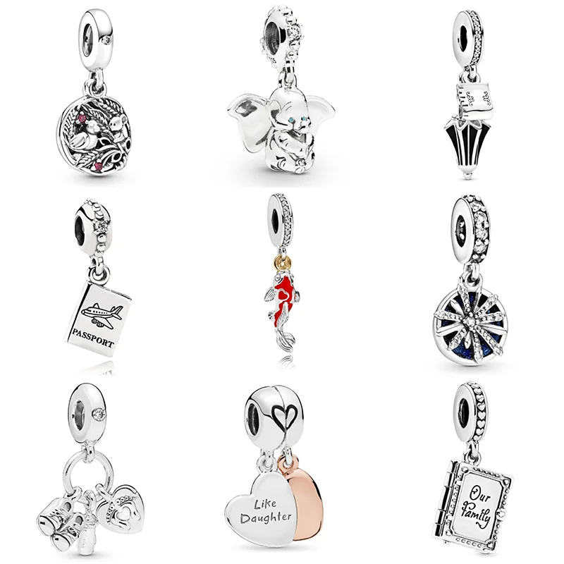 Женский браслет из серебра 925 пробы с подвеской в виде рыбы слона и