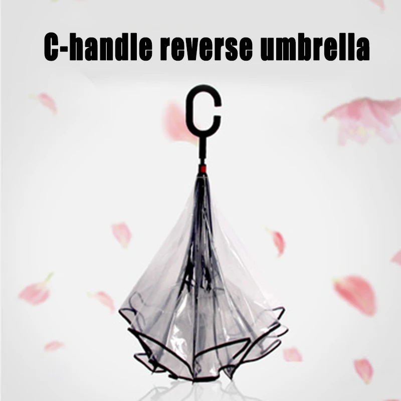 Экономичный двойной Слои перевернутый Зонт автомобилей Обратный против ветра и