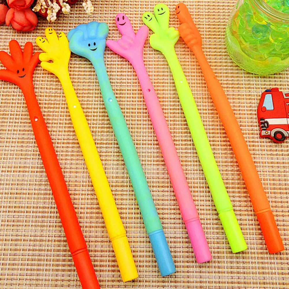 

12pcs Black 0.35mm Pens Gesture Design Writing Pen Silicone Ink Pens Stationery Office Signature Pen for Office School