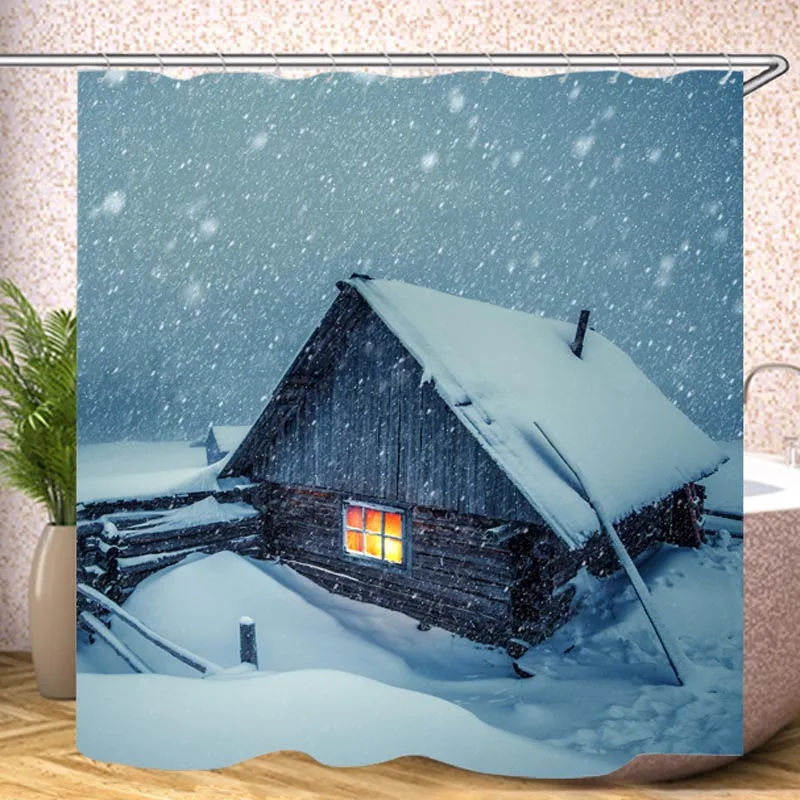 Дома зимние деревянные водонепроницаемые занавески для душа с Hock ванной s шторы