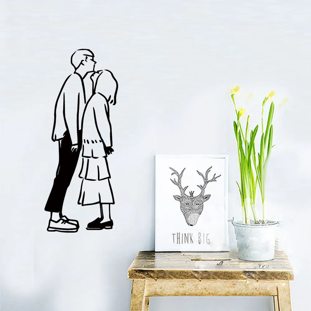 Наклейки на стену с изображением поцелуя для влюбленных | Дом и сад