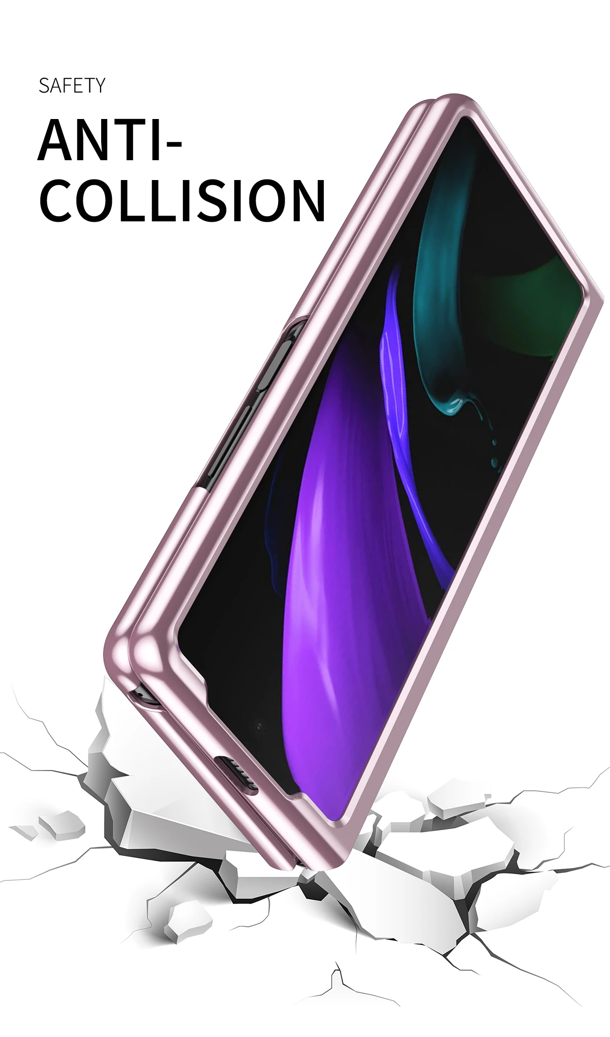 

Plating Phone Case For Samsung Galaxy Z Fold 2 5G Case Z Fold2 Luxury Electroplated Frame Shockproof Cover Foldable Light Funda